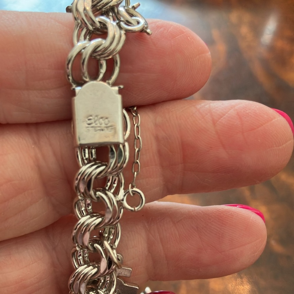 Sterling Charm Bracelet- US Navy charms - Picture 3 of 4